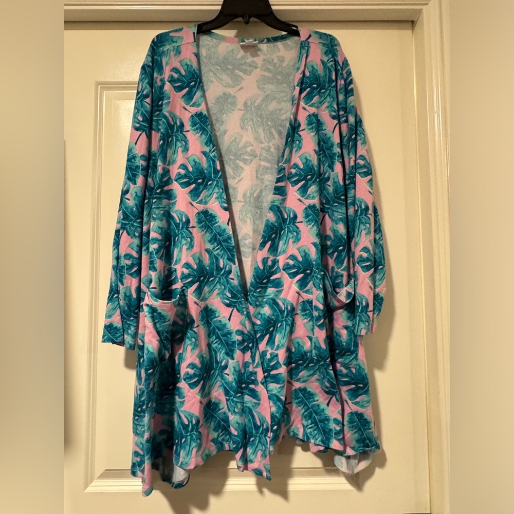Lularoe Caroline Banana Leaf Cardigan 2XL